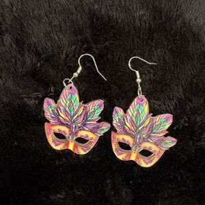 Mardi Gras/ Carnival Colorful Mask Earrings
